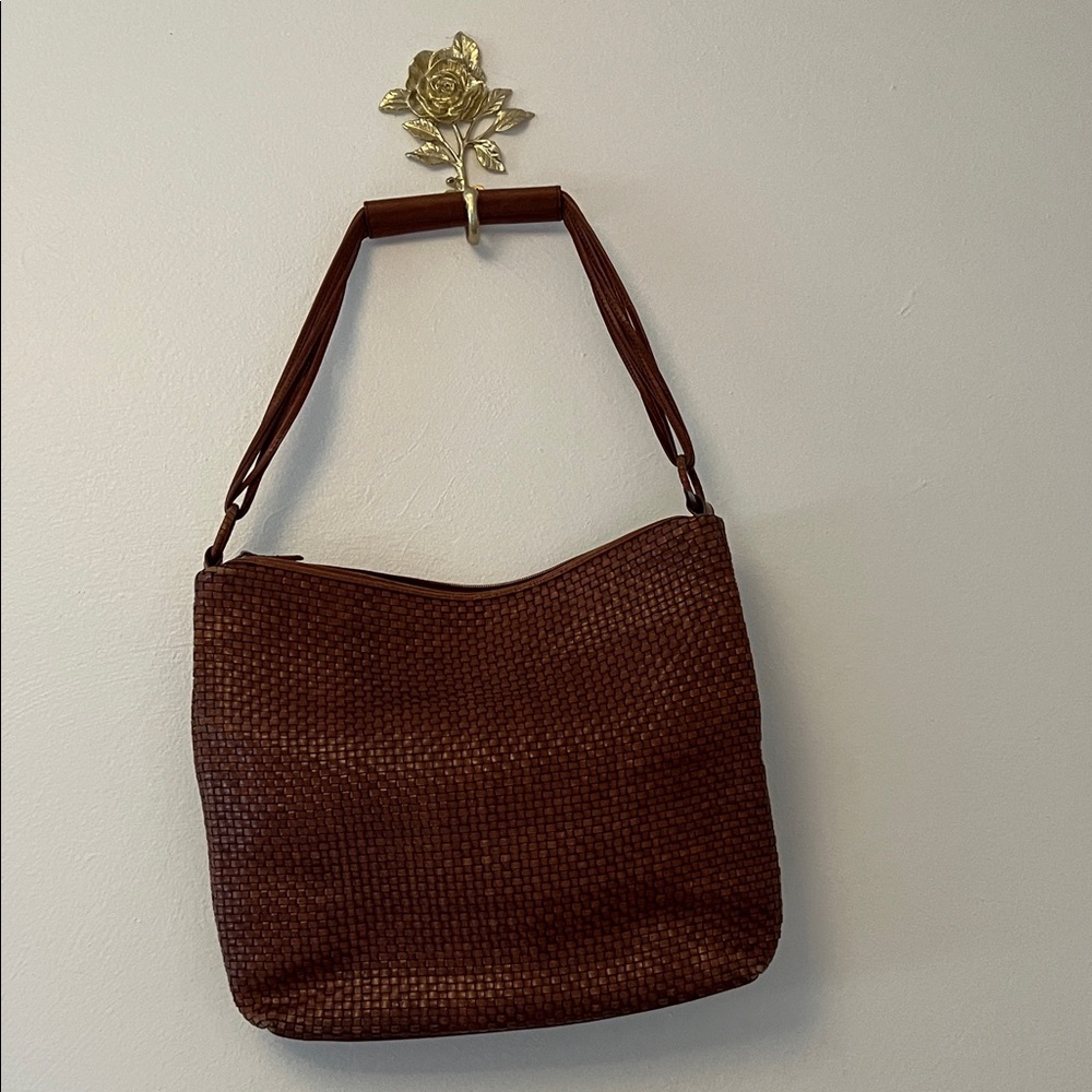 Laura Ashley Rich Brown Woven Shoulder Bag